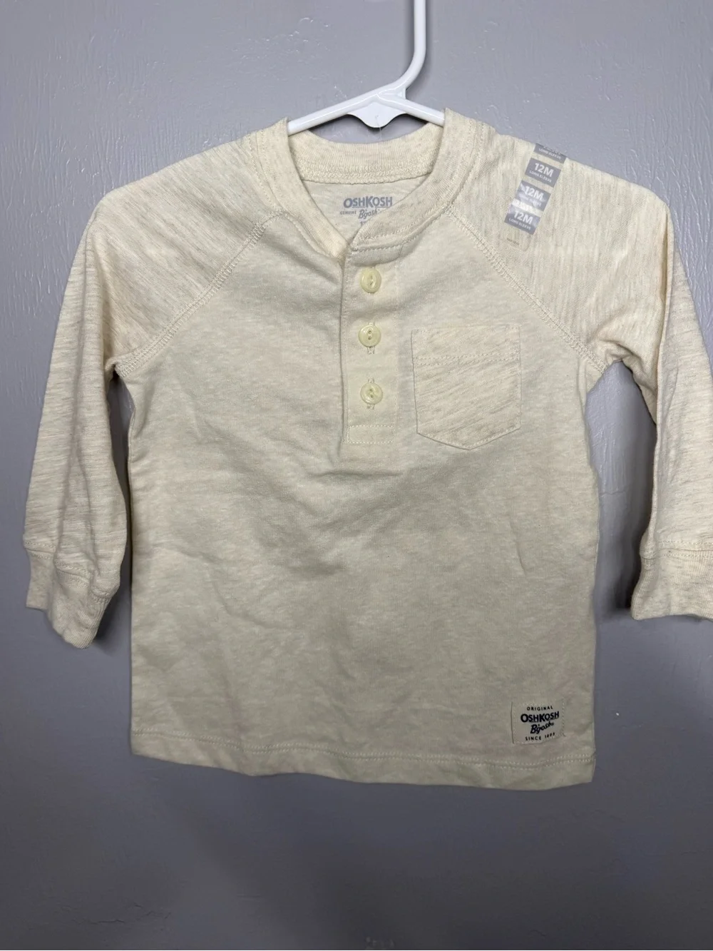 Bundle of 2 OshKosh B'gosh Navy Two-Tone Long-Sleeve Henley Tee